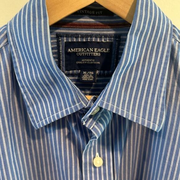 American Eagle Outfitters XL Vintage Y2K Blue Button Down Shirt - Picture 2 of 5